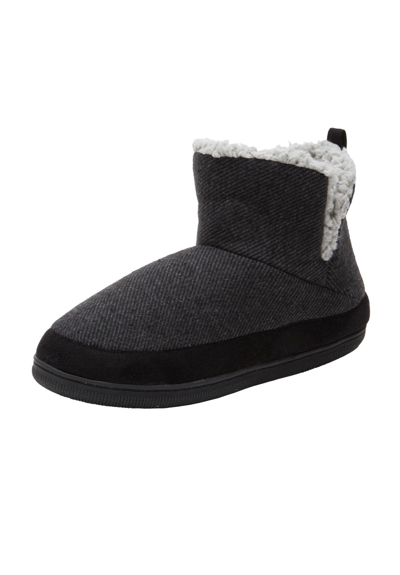 KingSize Fleece Lined Comfort Slipper Boot, Main, color, Black