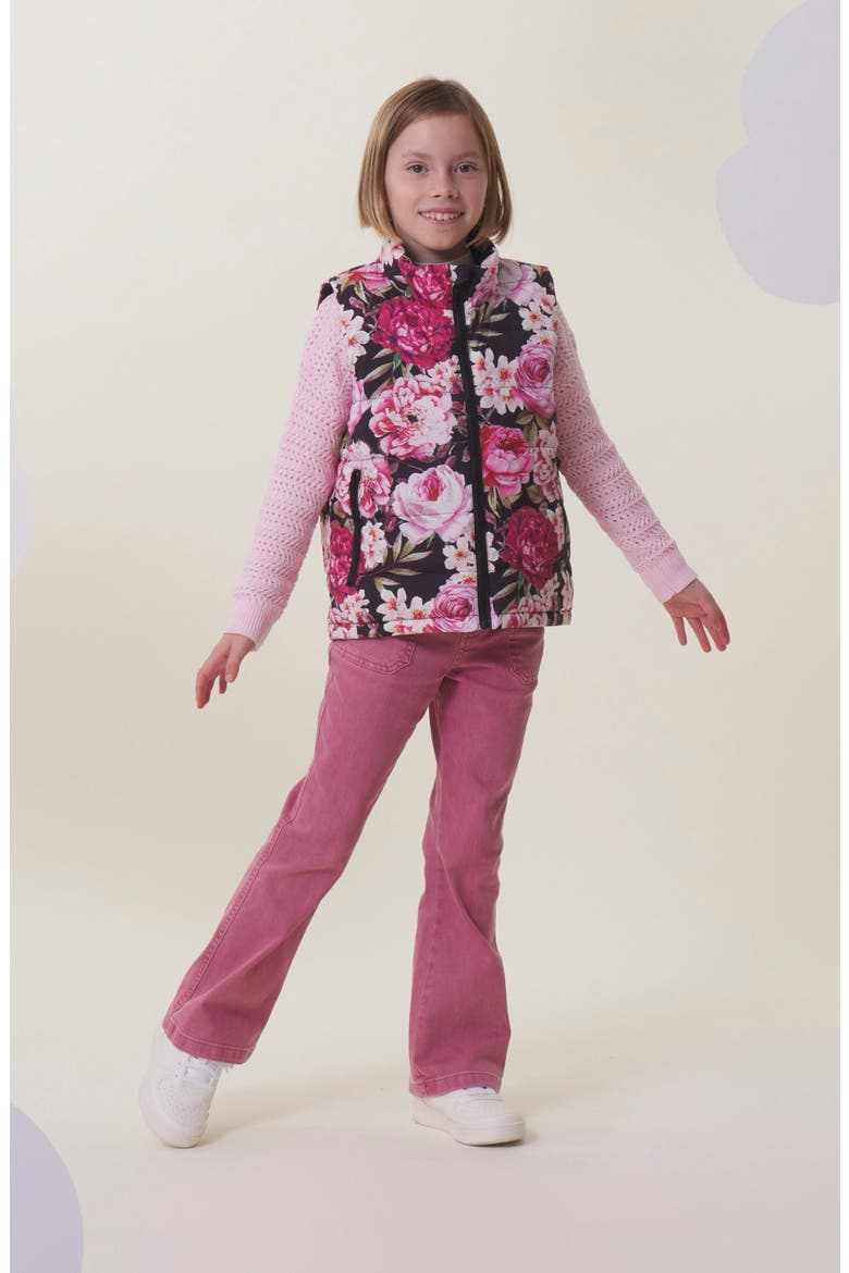 Kids' Casey Puffer Vest, Alternate, color, GARDEN FLORAL