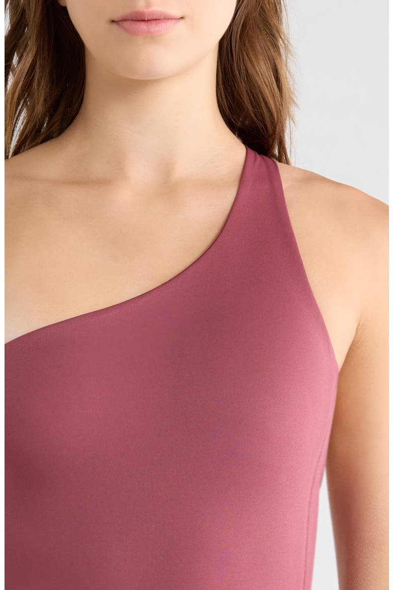 Shoreline One-Shoulder One-Piece Swimsuit, Alternate, color, DESERT PLUM