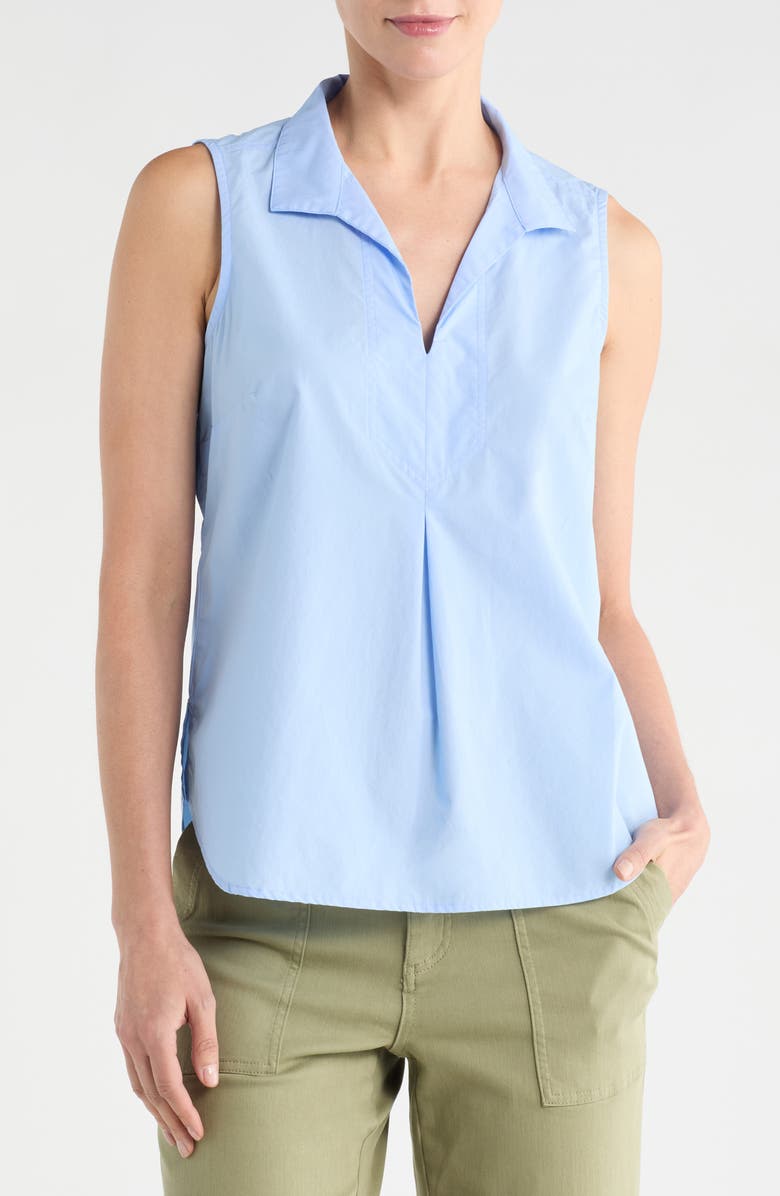 Tommy Bahama Oceana Sleeveless Poplin Top, Main, color, Light Sky