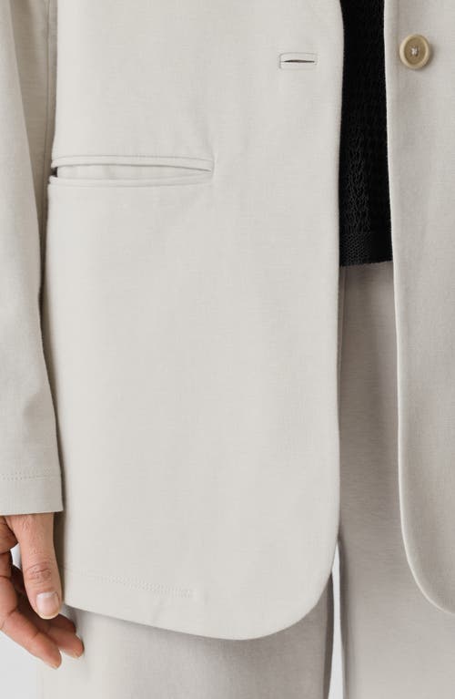 Eileen Fisher V-neck Ponte Longline Jacket In Gray