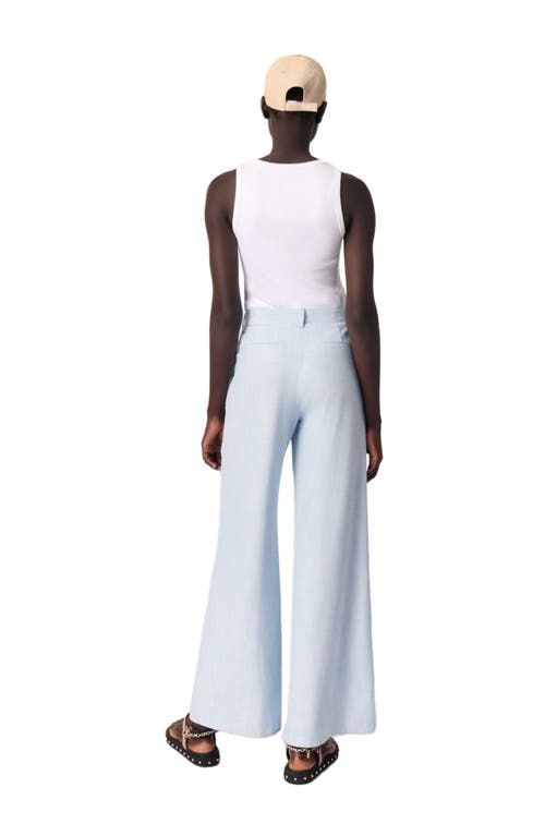 Maje Pipa Wide-leg Suit Trousers In Blue