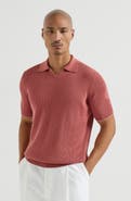 Brunello Cucinelli Cotton English rib knit polo