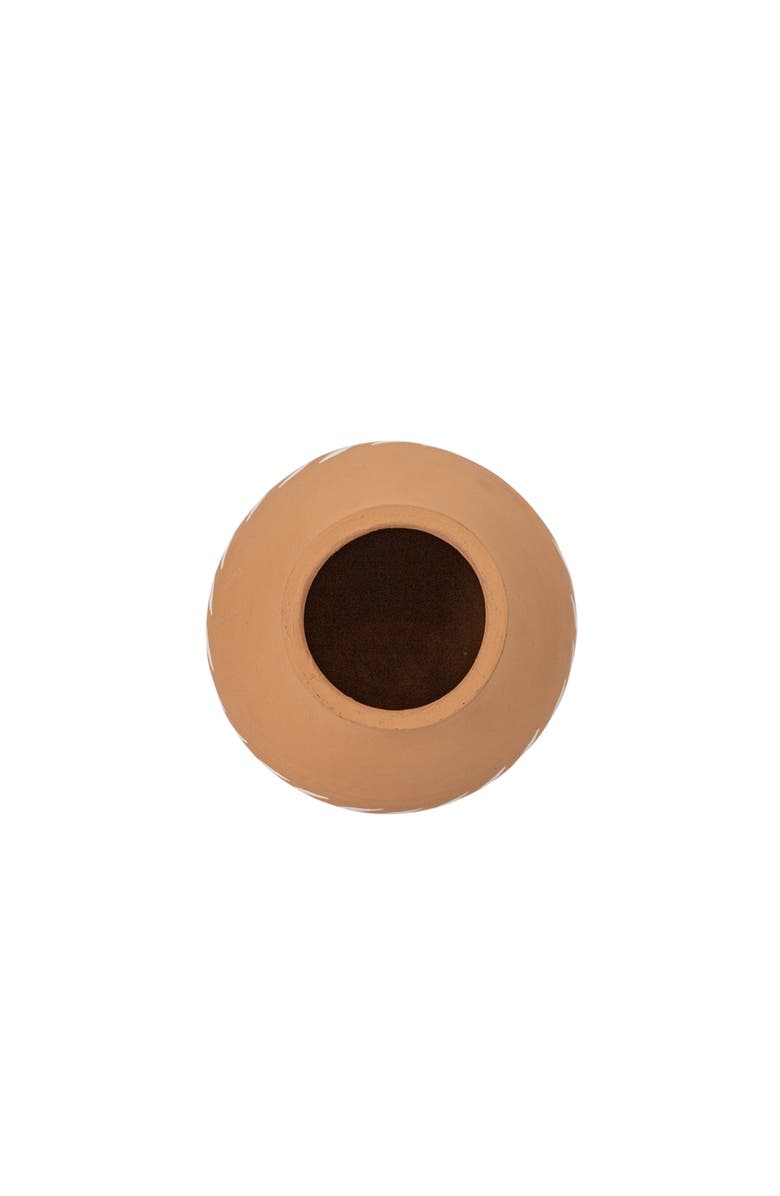 Foreside Home and Garden White Floral Vase Terracotta, Alternate, color, Orange