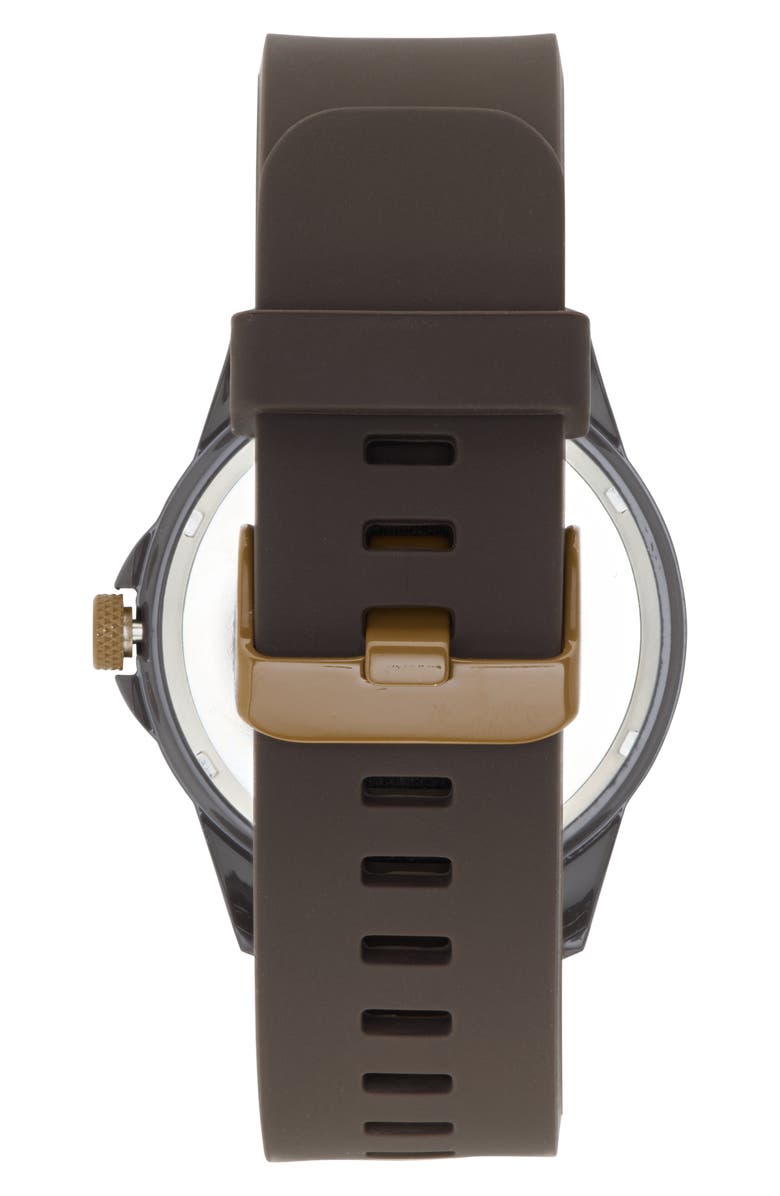 SPGBK Watches Dark Chocolate Silicone Strap Watch, Alternate, color, Dark Brown