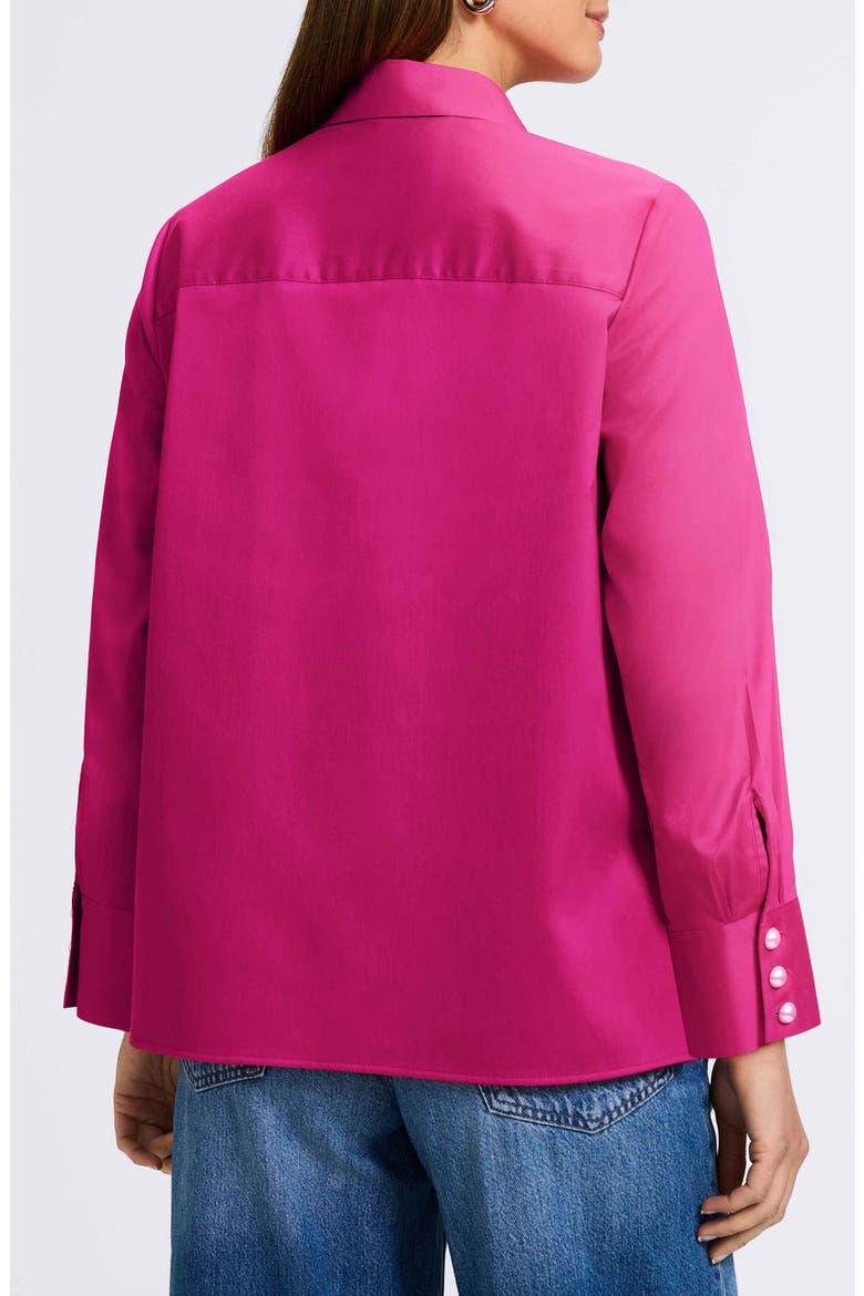 Matte Sateen Button-Up Shirt, Alternate, color, PINK TOURMALINE