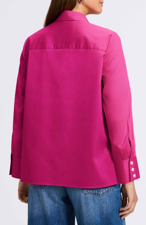 Foxcroft Matte Sateen Button-up Shirt In Pink