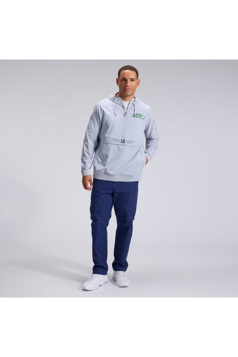 Men's Nike  Gray Seattle Seahawks Rivalries Collection Sideline Anorak Half-Zip Jacket, Alternate, color, Gray