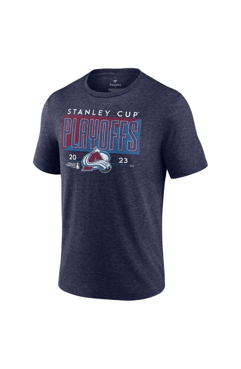 FANATICS Men's Fanatics Branded  Heather Navy Colorado Avalanche 2023 Stanley Cup Playoffs Tri-Blend T-Shirt, Alternate, color, 