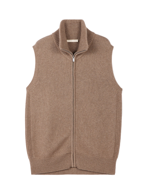 Cashmere Full-Zipper Vest