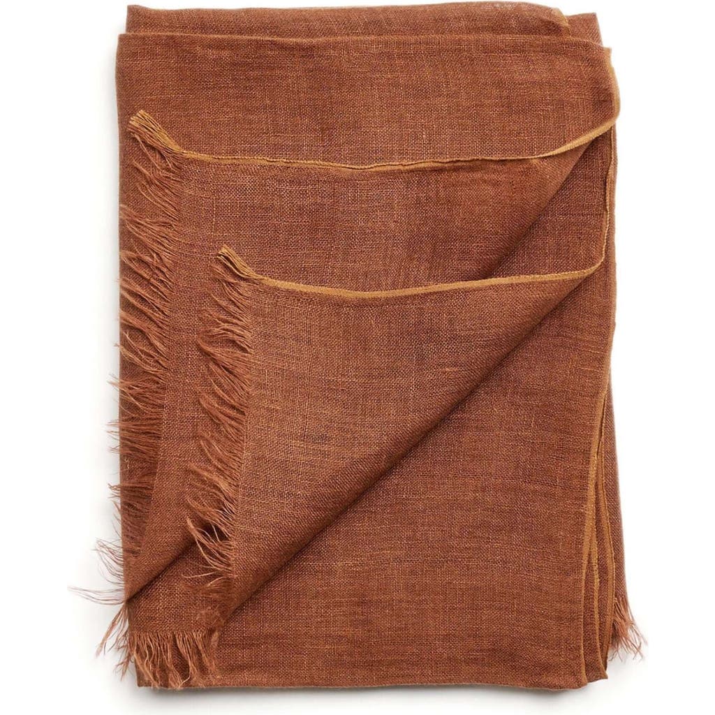 Studio Variously Hand Woven Soft Linen Silk Scarf In Oat Beige