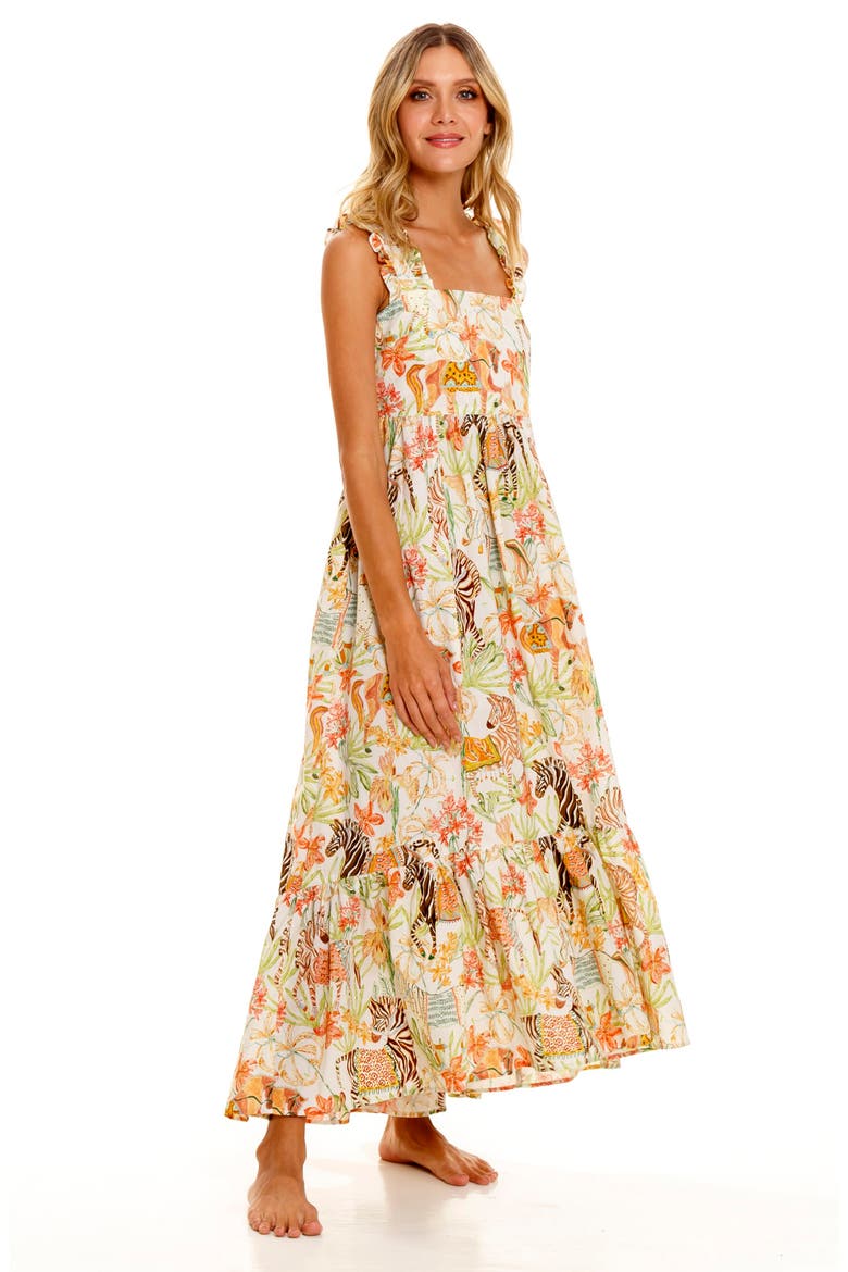 Mika Wide Caravan Cotton Nightgown, Alternate, color, GREEN