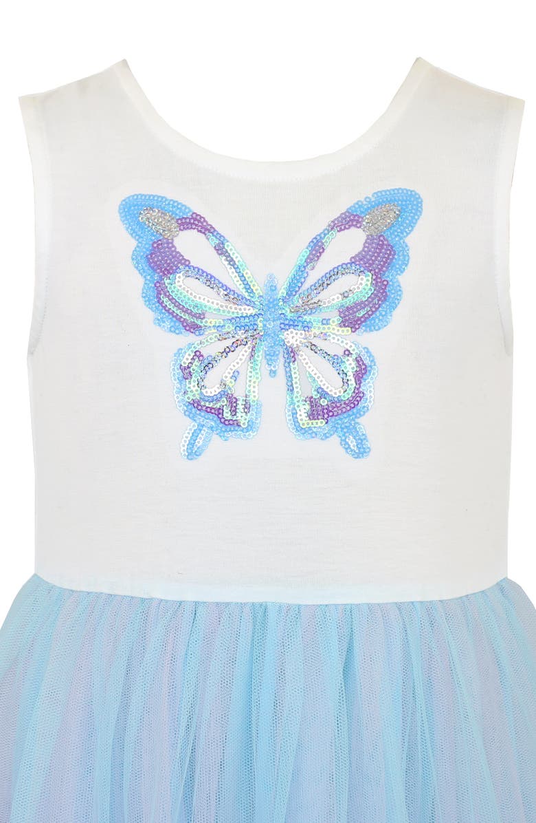 Zunie Kids' Butterfly Tutu Dress, Alternate, color, Blue/ Purple/ Ivory