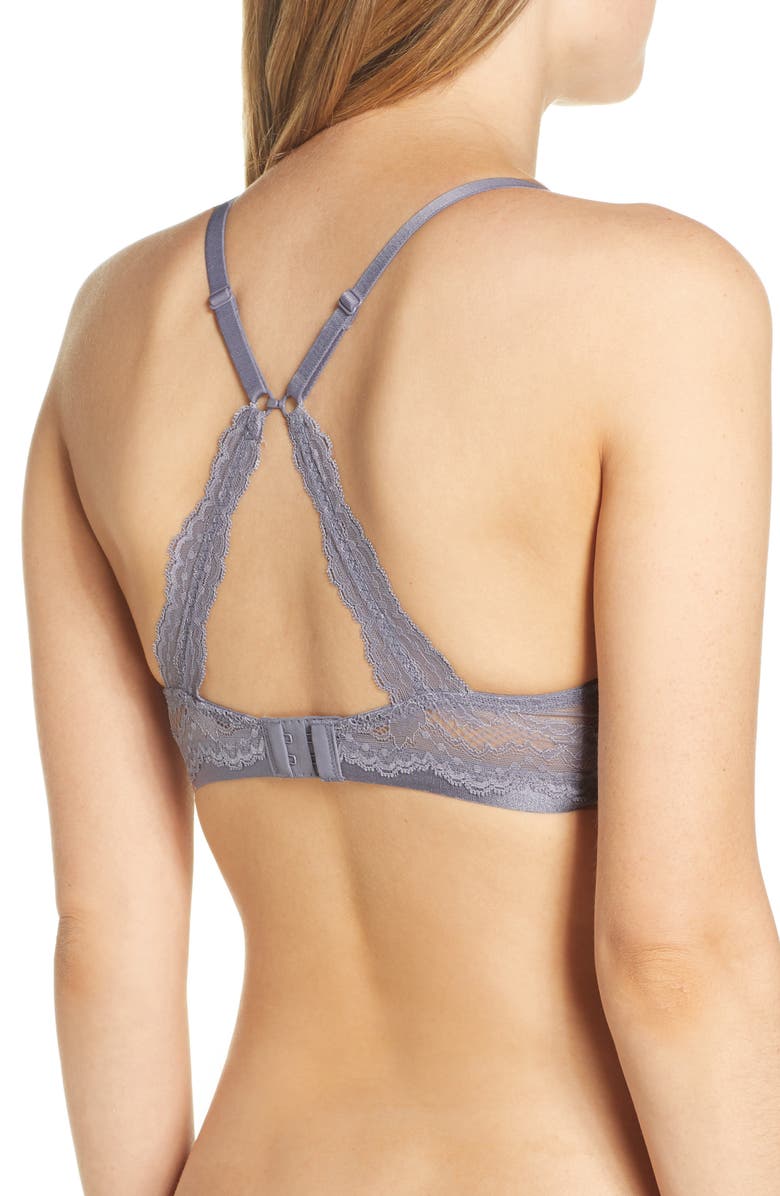 On Gossamer Beautifully Basic Lace Trim Plunge Bra, Alternate, color, 