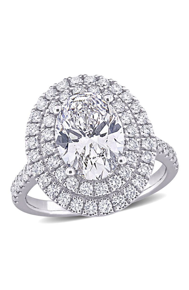 Julianna B. 3-7/8 CTW Lab-Grown Diamond Double Halo Ring 14k, Main, color, White Gold