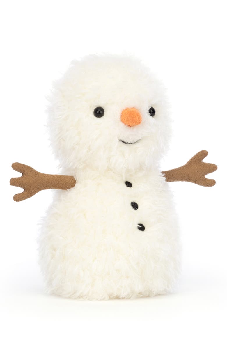 Jellycat Little Snowman Plush Toy, Main, color, White