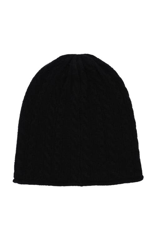 Lauren Ralplh Lauren Mini Cable Knit Slouchy Hat In Black
