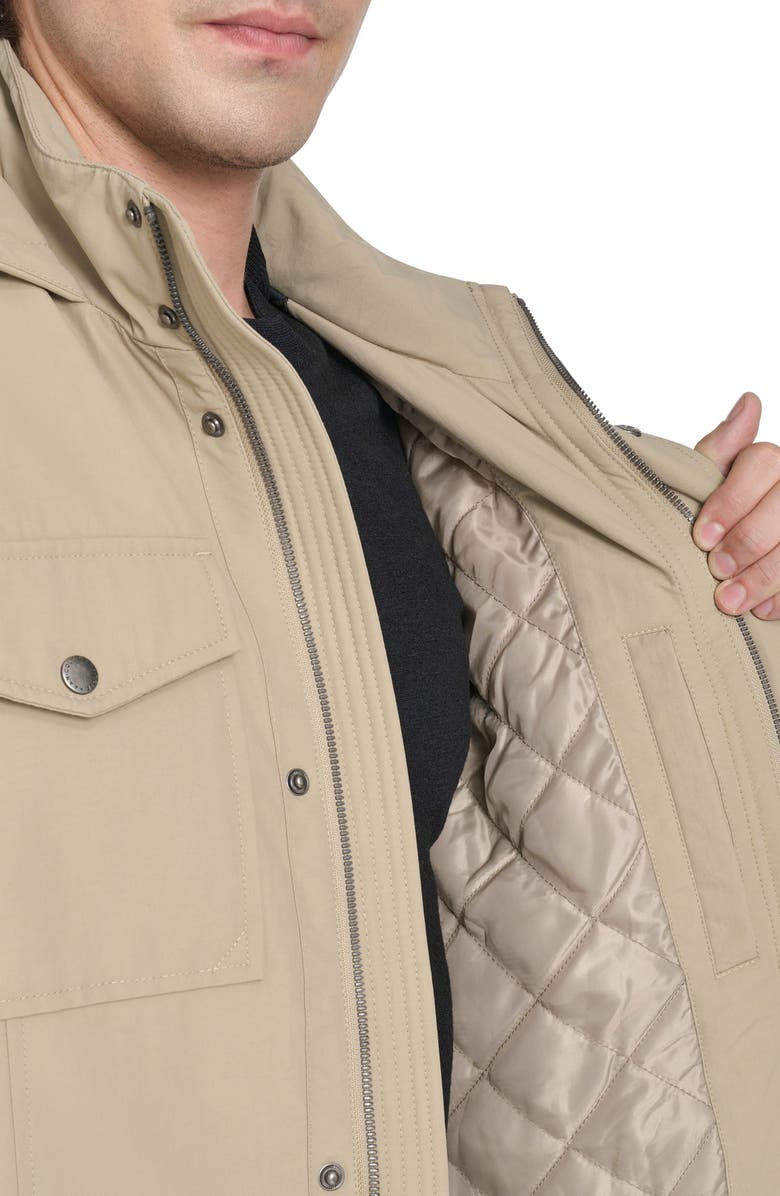 Cole Haan Signature Hooded Waterproof Field Jacket, Alternate, color, Khaki