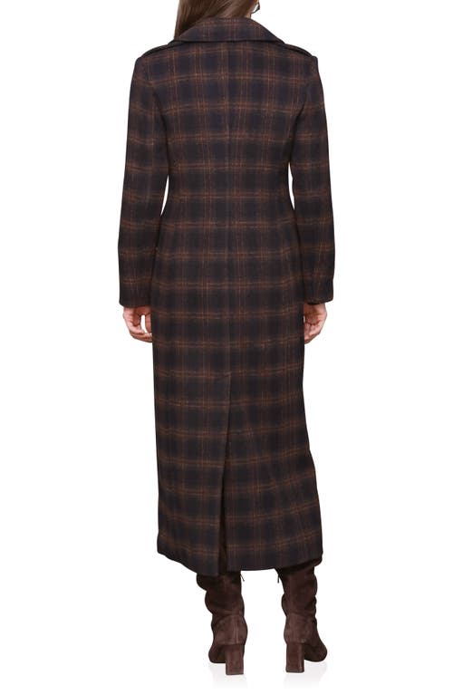 Avec Les Filles Double Breasted Tailored Maxi Coat In Brown