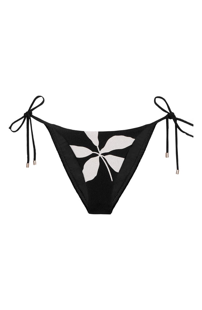 ViX Paula Hermanny Firenze Susan Side Tie Bikini Bottoms, Alternate, color, Black/ White Multi