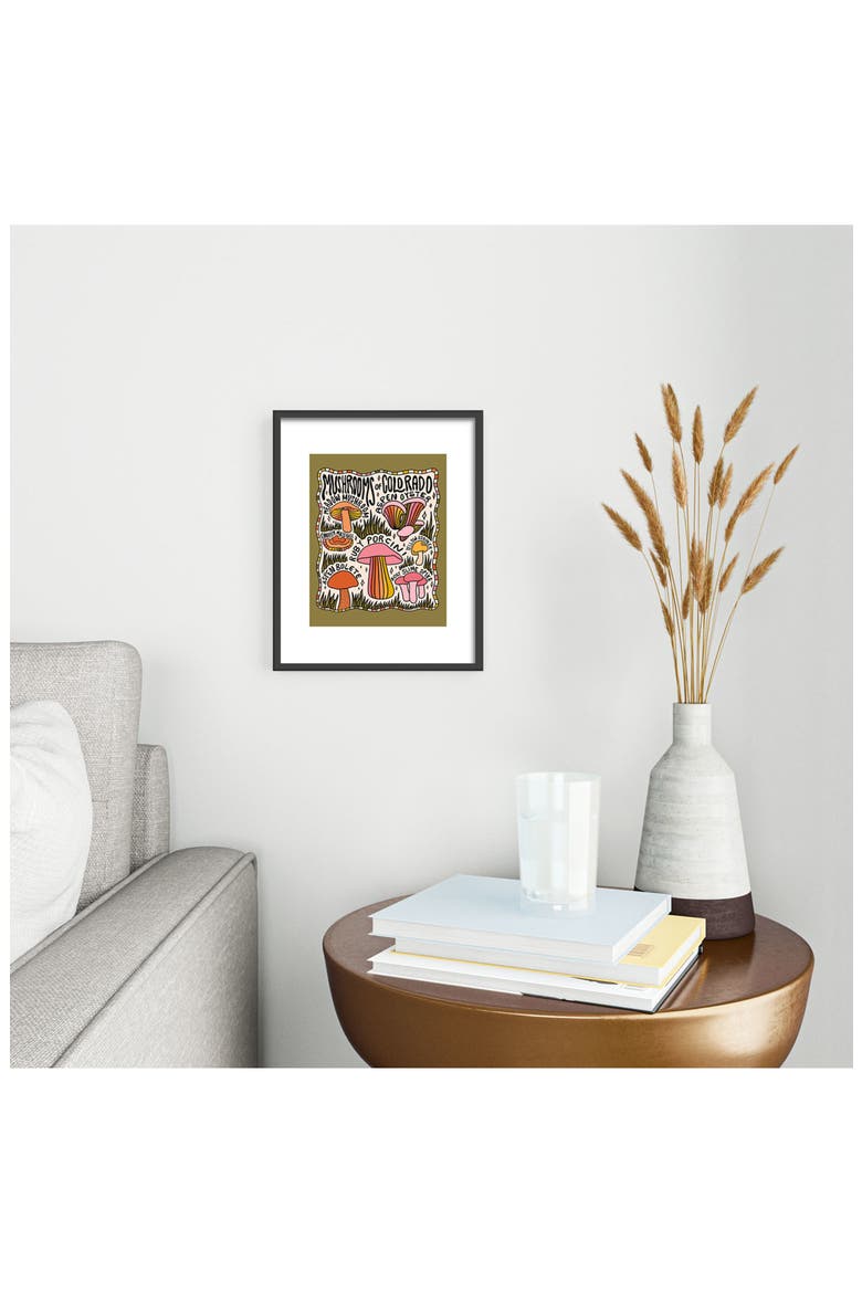 Mushrooms of Colorado Framed Art Print, Alternate, color, BLACK TONES