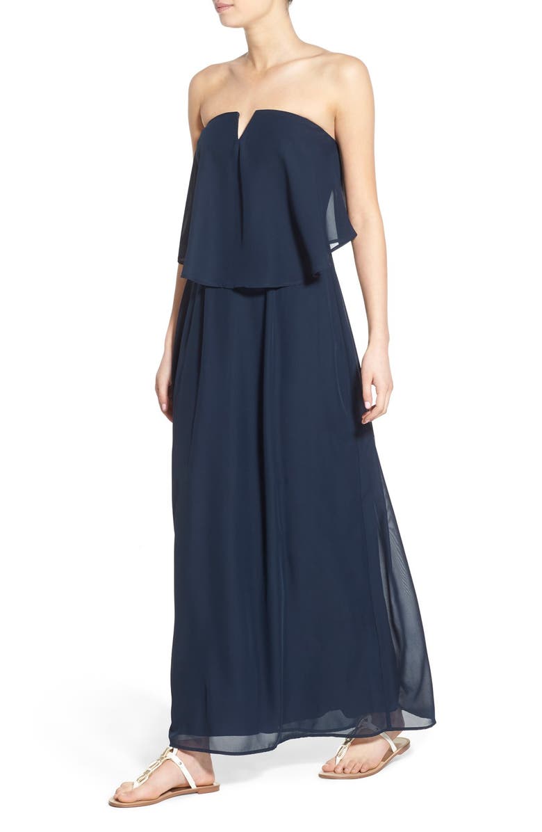 Way-In Strapless Popover Maxi Dress, Alternate, color, 