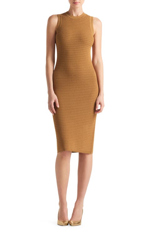 Ottoman Trim Sleeveless Sweater Dress