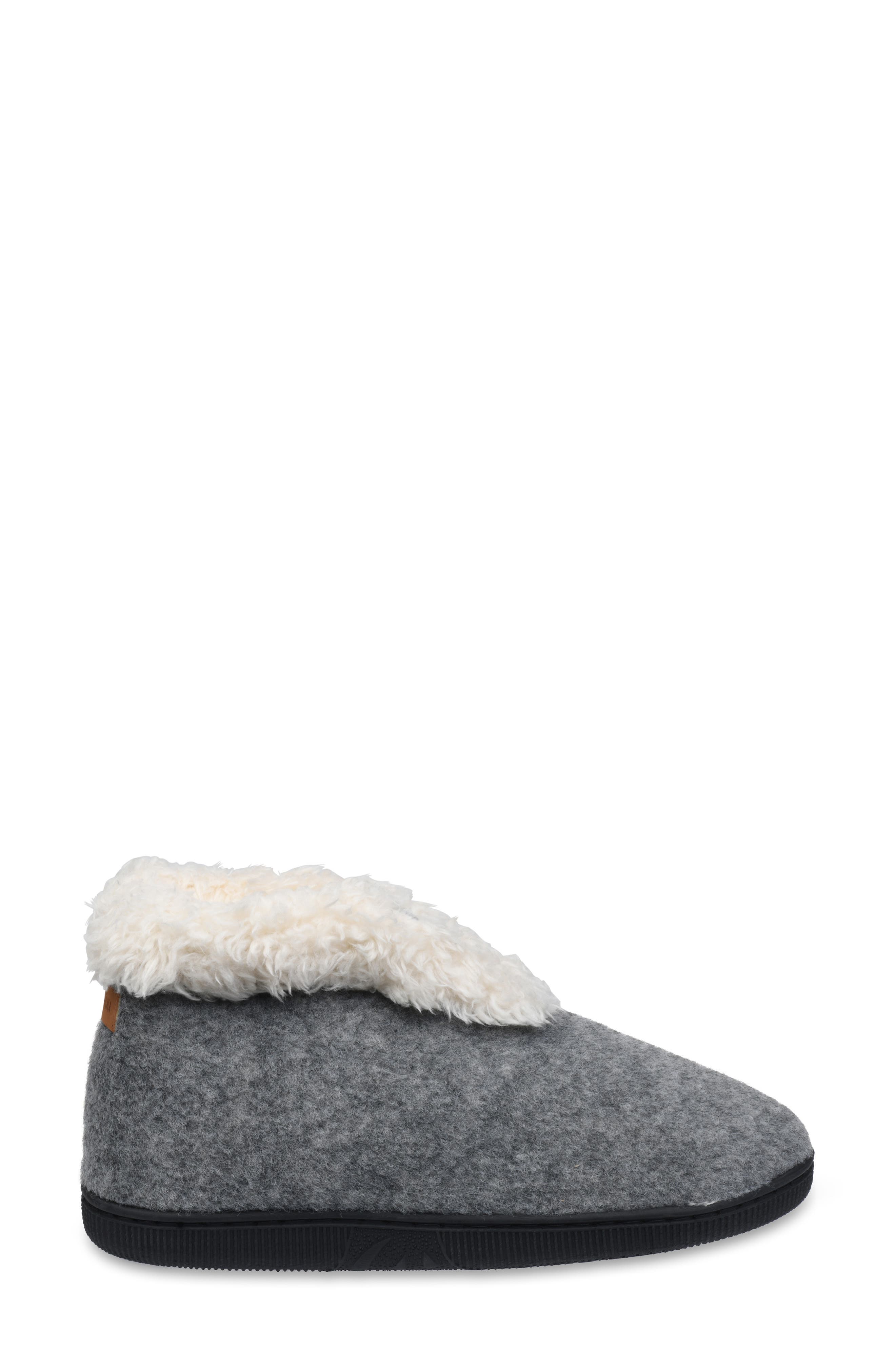 Faux Wool & Faux Shearling Slipper, Alternate, color, SWEATSHIRT GREY