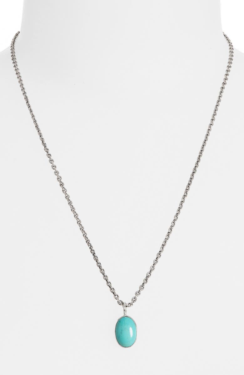 Caputo & Co. Men's Turquoise Pendant Necklace, Alternate, color, 