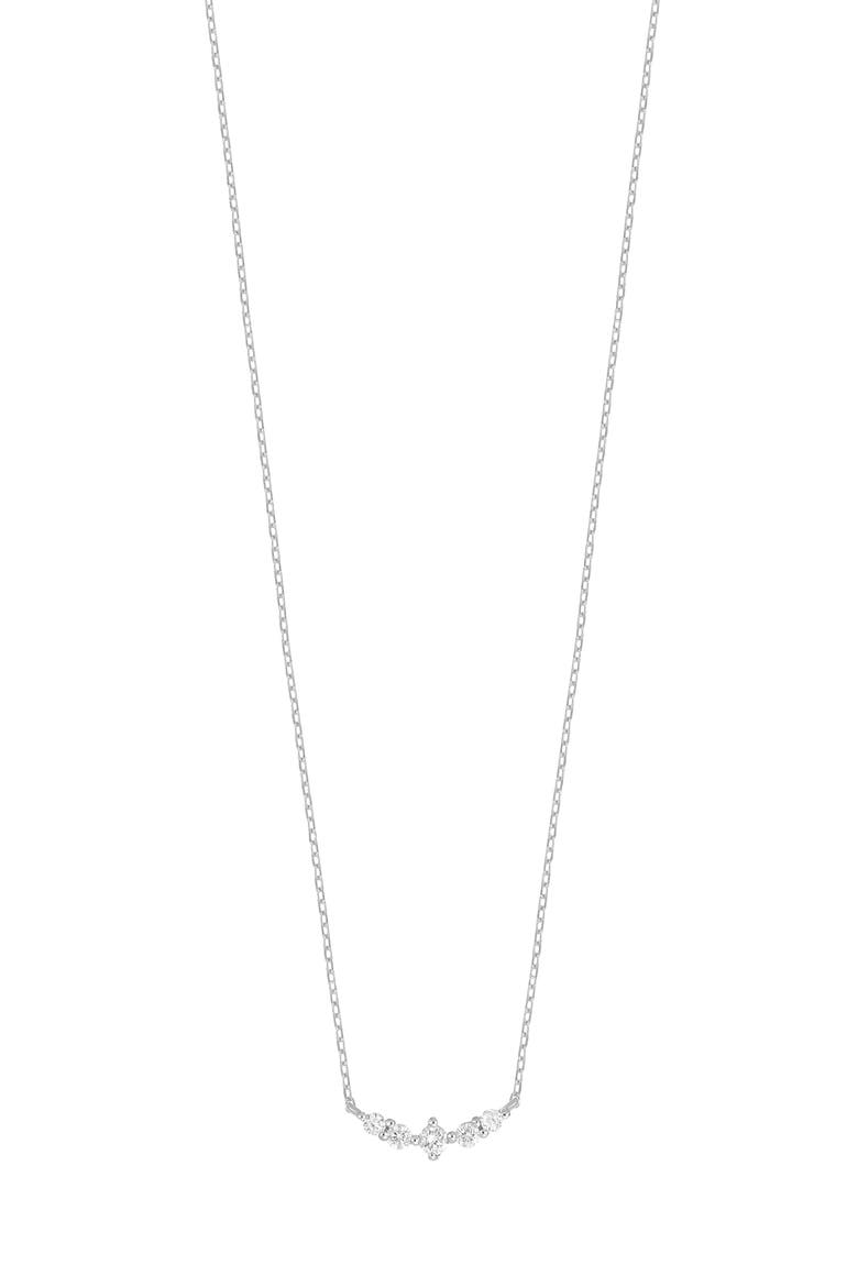Diamond Curved Bar Pendant Necklace - 0.06ct., Main, color, 14K WHITE GOLD