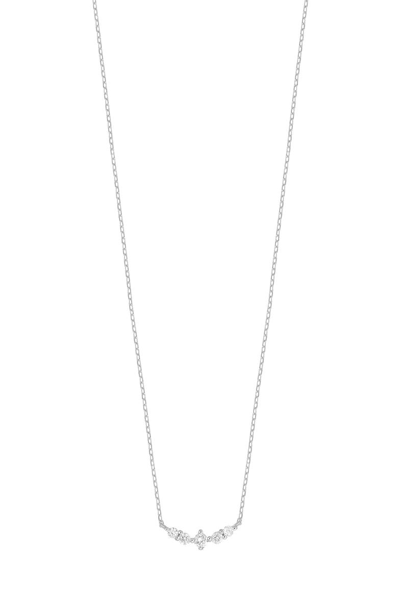 Carrière Jewelry Diamond Curved Bar Pendant Necklace - 0.06ct., Main, color, 14K White Gold