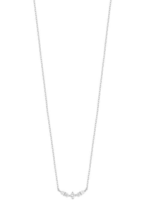 Diamond Curved Bar Pendant Necklace - 0.06ct.