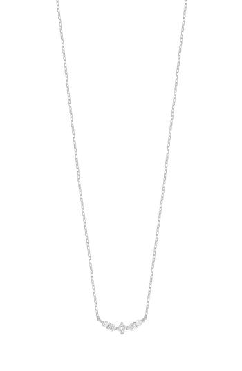 Carriere Jewelry Carrière Jewelry Diamond Curved Bar Pendant Necklace In 14k White Gold
