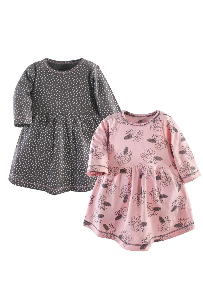 Twin Long-Sleeve Dress Bundle, Main, color, Feather Floral