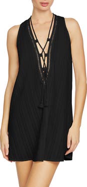 Robin Piccone Michel Lace-Up Cover-Up Tunic