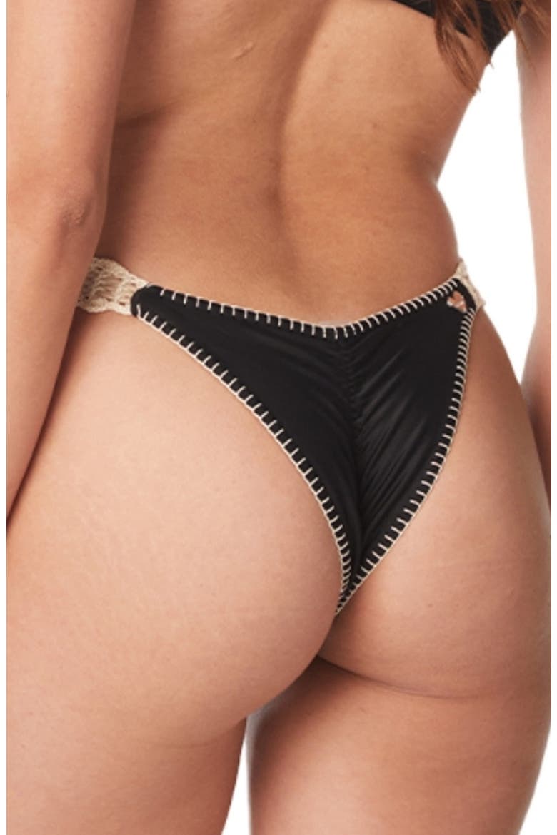 Alessia Crochet Bikini Bottom, Alternate, color, BLACK
