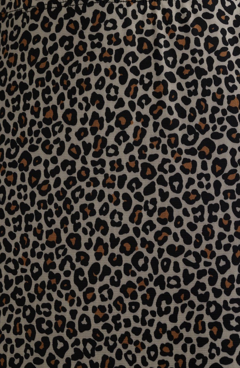 Loveappella Leopard Print Mesh Midi Skirt, Alternate, color, Taupe