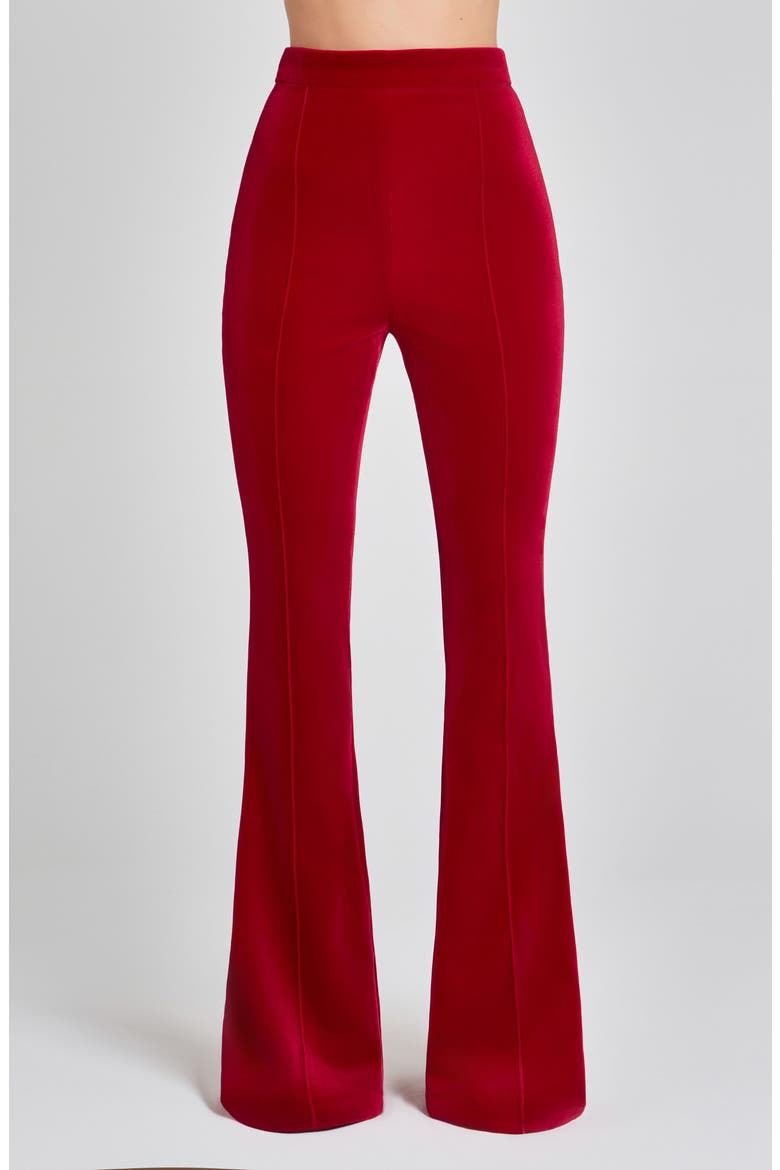 Beatrice Flare Leg Trousers, Main, color, RED
