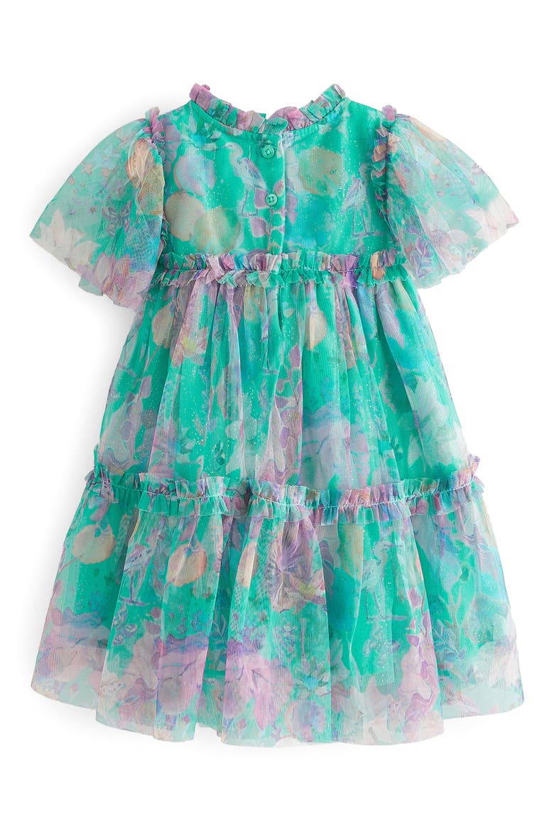 Kids' Tiered Mesh Dress, Alternate, color, GREEN