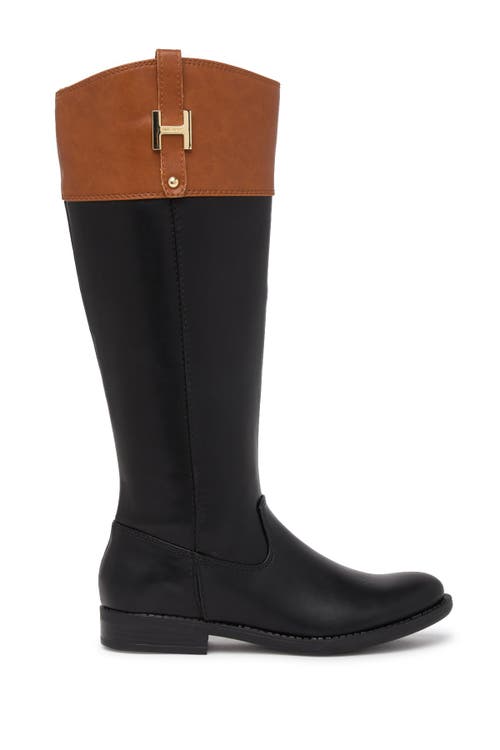 Tommy Hilfiger Shyenne Mid Calf Boot In Black Multi Ll