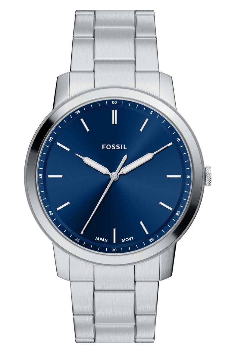 Minimalist Bracelet Watch, 44mm, Main, color, SILVER