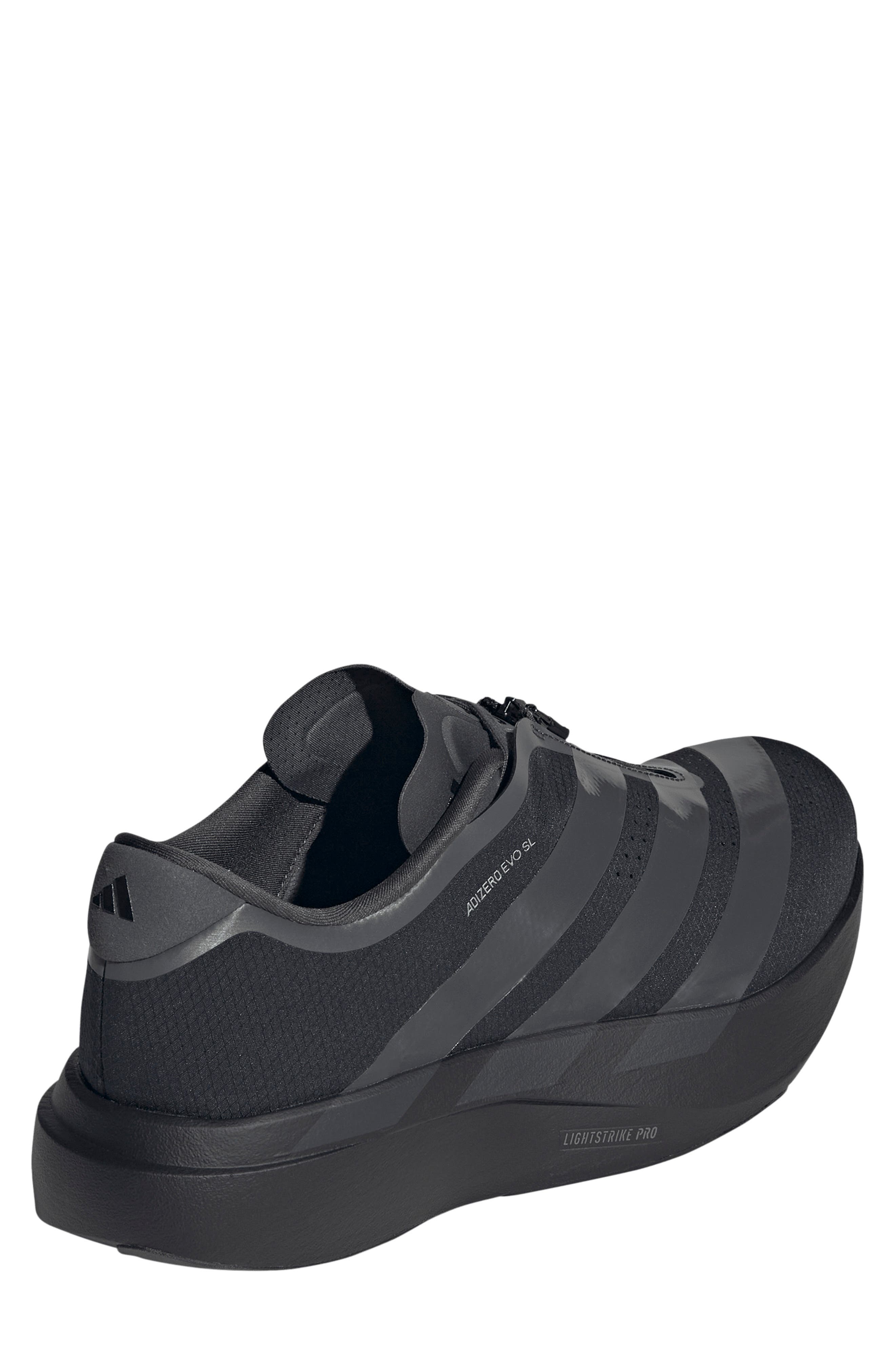 Adizero Evo SL Zip LightstrikePro Running Shoe, Alternate, color, CORE BLACK/ GREY/ SILVER