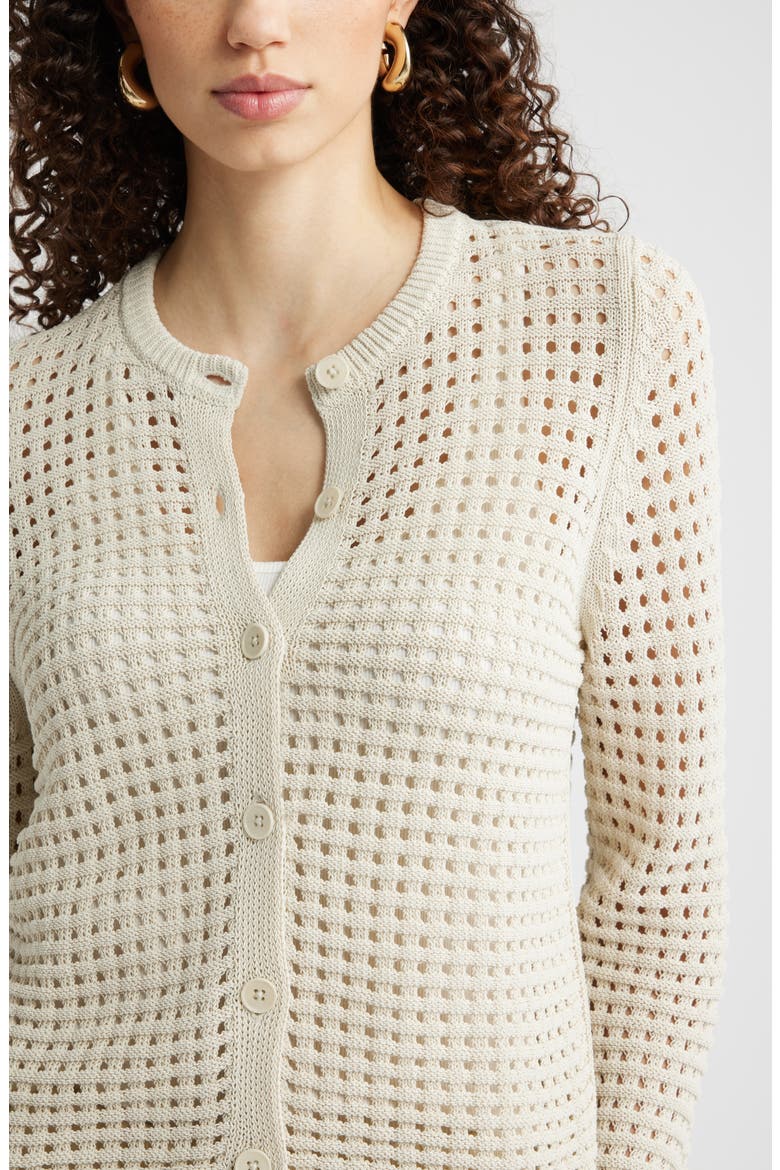 Mesh Stitch Cardigan, Alternate, color, BEIGE SCROLL