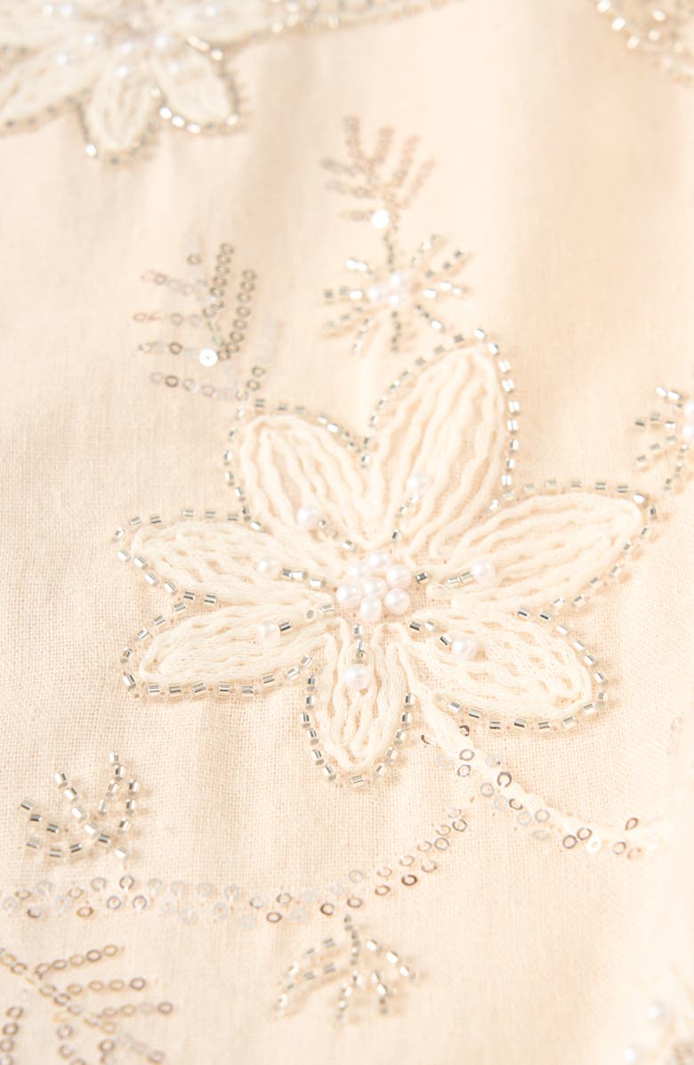 Ted Baker Haylee Beaded Flower Minidress, Alternate, color, New Ivory