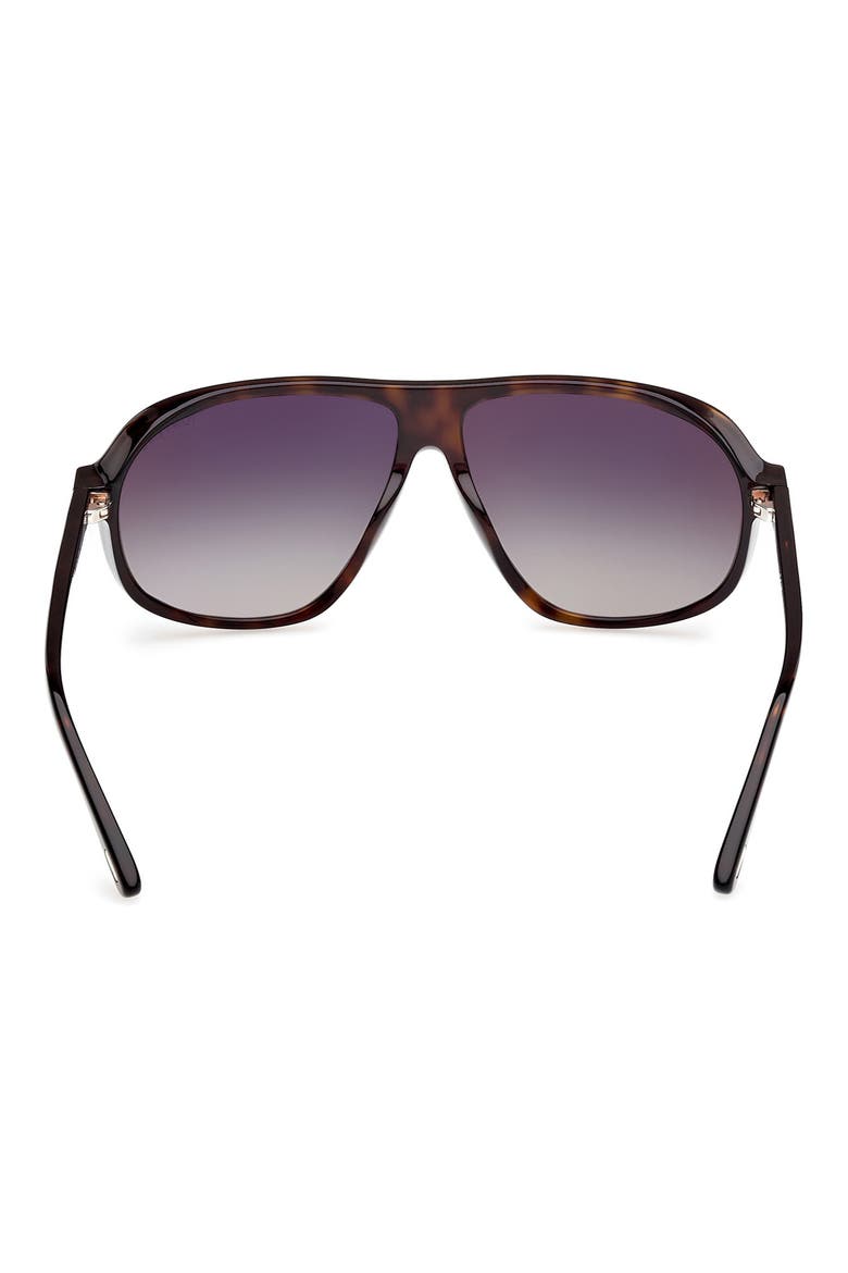 Guillaume 61mm Gradient Pilot Sunglasses, Alternate, color, SHINY DARK HAVANA ECO T LOGO
