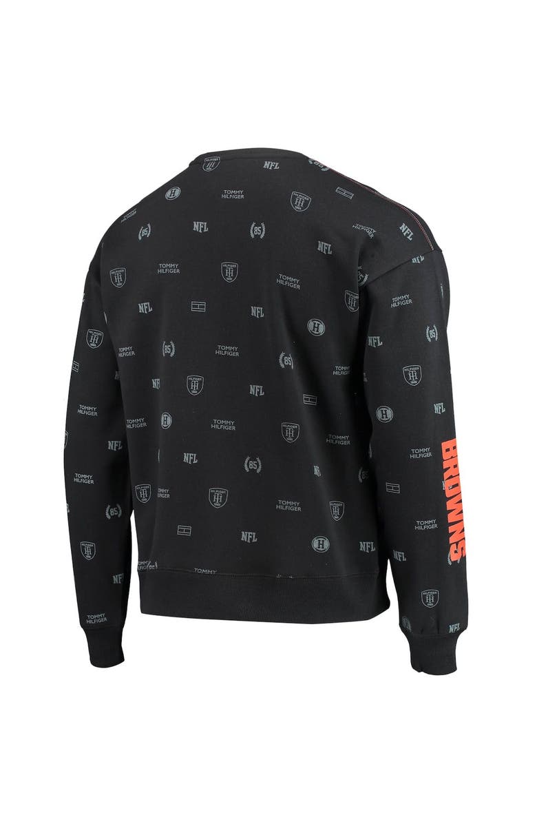Tommy Hilfiger Men's Tommy Hilfiger Black Cleveland Browns Reid Graphic Pullover Sweatshirt, Alternate, color, 