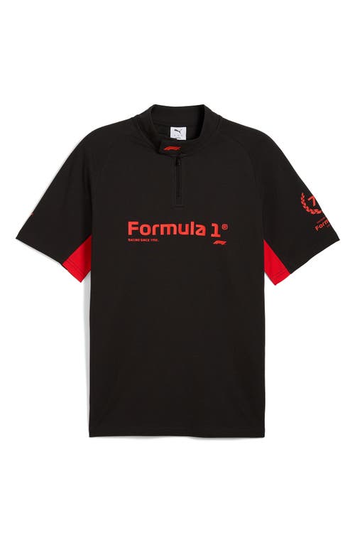 Puma Regular Fit Formula 1® 75 Years Graphic Polo In Black