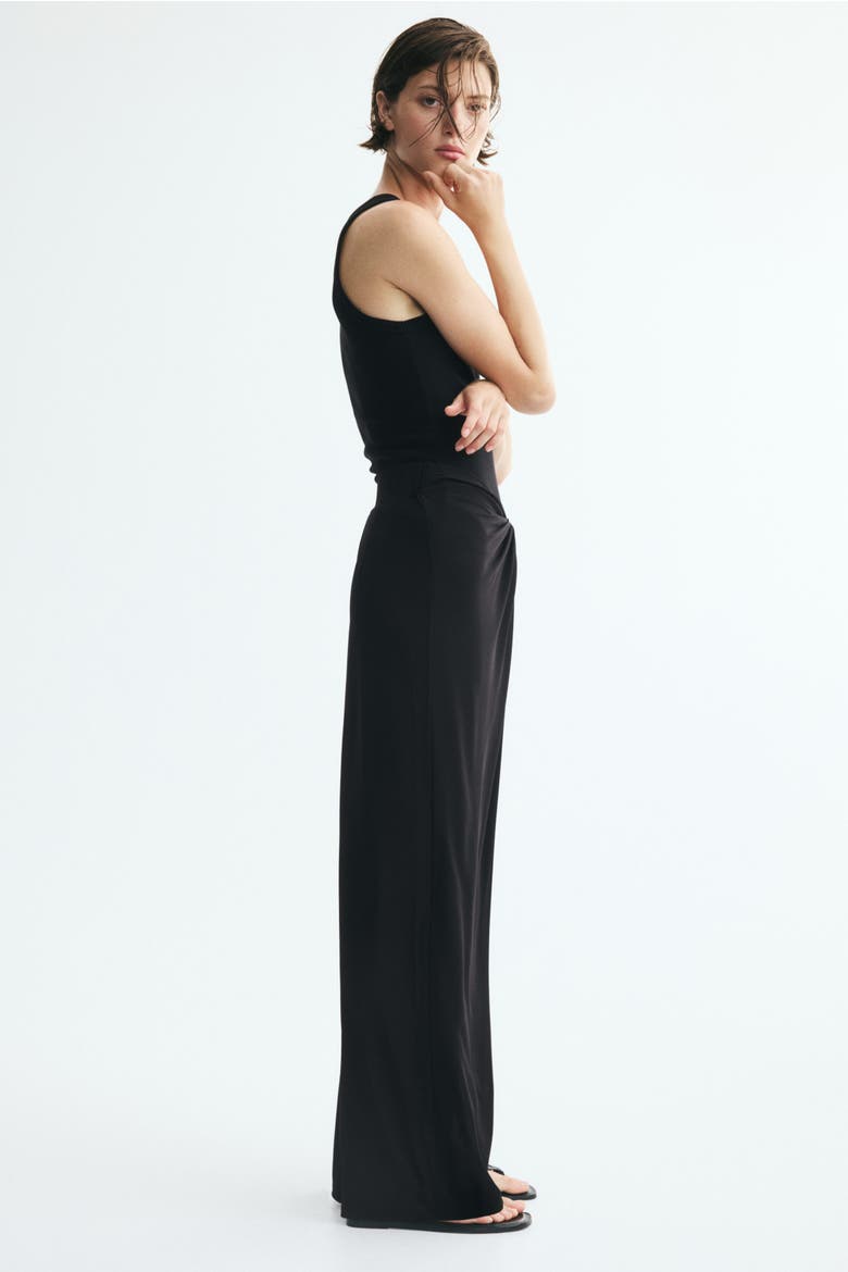 Twist-detail Jersey Pants, Alternate, color, Black