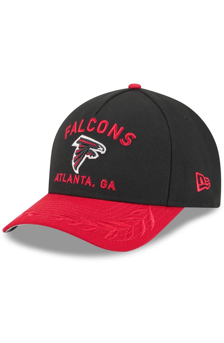 New Era Men's New Era Black/Red Atlanta Falcons 2025 NFL Draft 9FORTY A-Frame M-Crown Adjustable Hat, Main, color, 