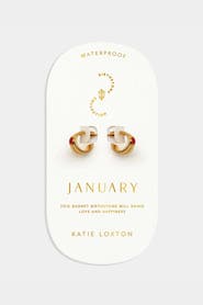 Katie Loxton 'January' Waterproof Gold Birthstone Hoop Earrings
